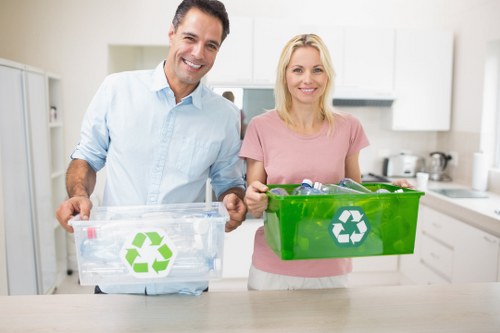 Recycling center in Newham processing materials